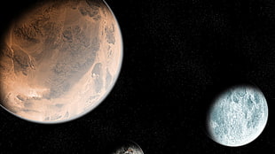 planets illustrations, space, digital art, space art, planet HD wallpaper