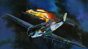 green and white fighter aircraft digital wallpaper, World War II, fw 190, Focke-Wulf, Luftwaffe HD wallpaper