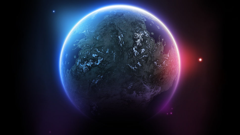 planet earth digital wallpaper, space, planet, 3D, space art HD wallpaper