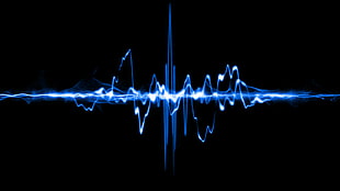 blue sound wave digital wallpaper, audio spectrum