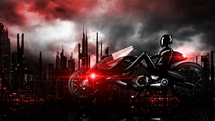 person riding motorcycle illustration HD wallpaper