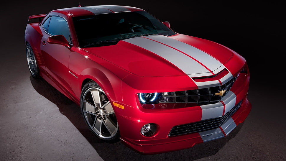 red and white Chevy Camaro, car HD wallpaper