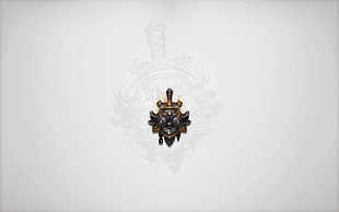 gray and blue emblem, coat of arms, World of Warcraft, video games, minimalism HD wallpaper