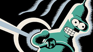 cartoon character poster, Futurama, Bender, artwork, cartoon HD wallpaper