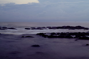 photography of waving water on seashore