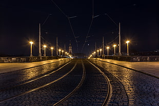 concrete road, photography, street, street light, Dresden HD wallpaper