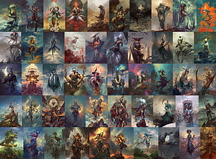 game application character collage, Peter Mohrbacher, concept art, God, angel HD wallpaper