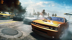 orange sports car, The Crew, Ubisoft, video games