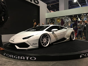white and black RC car, Lamborghini, Lamborghini Huracan, LB Performance, car HD wallpaper