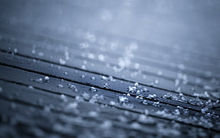 black wooden surface, water drops, wood