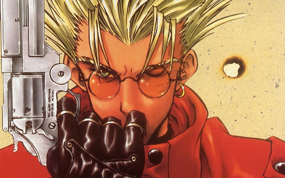 HD wallpaper Vash the Stampede illustration Trigun anime manga red  one person  Wallpaper Flare