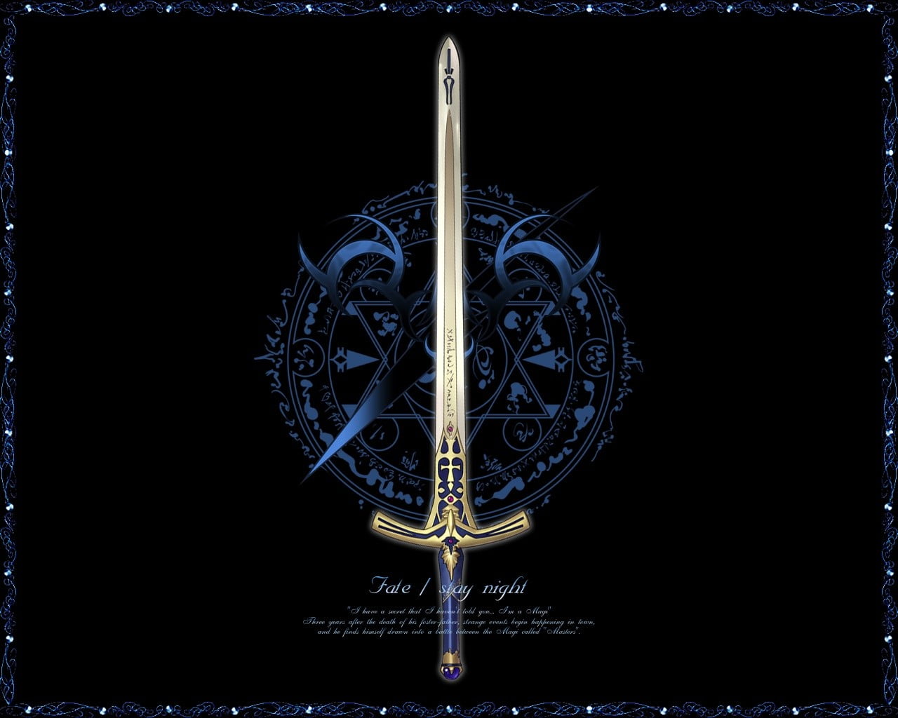 Fate: Stay Night Excalibur digital wallpaper, sword, fantasy art, Fate/Stay Night