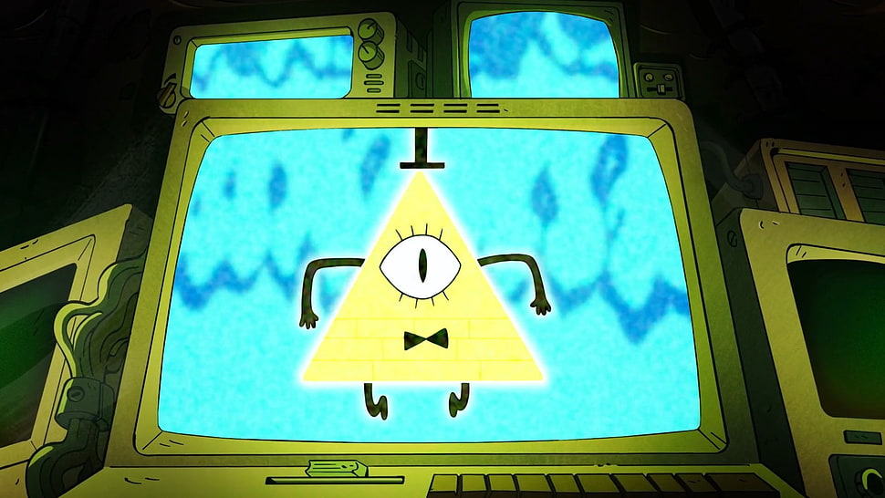 gray laptop computer screen toyt, Gravity Falls HD wallpaper
