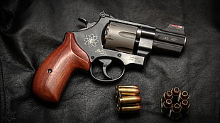 black revolver pistol, gun, pistol, revolver, Smith & Wesson Model 325