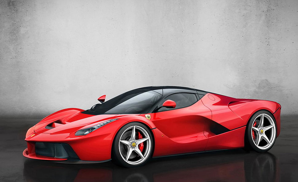 red coupe HD wallpaper