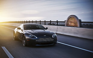 black coupe, Aston Martin, Aston Martin Vanquish, car, sports car