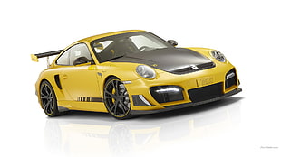 yellow coupe, Porsche 911, car, yellow cars