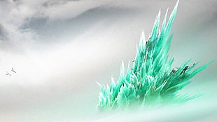 green and white ice graphic