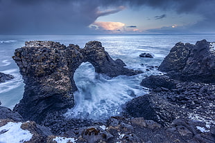 coastal rocks on sea photo, sea, rock HD wallpaper
