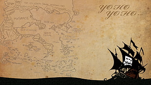 brown and black floral area rug, map, social networks, humor, pirates HD wallpaper