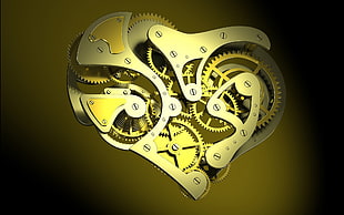 gray metal gear, clocks, clockworks, gears, screw