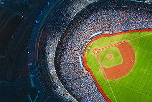 bird's eye view of baseball stadium, aerial view, baseball, stadium, Toronto HD wallpaper