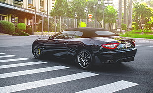 photography of black convertible coupe HD wallpaper