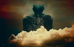 man with clouds