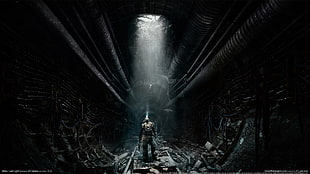 dark tunnel illustration, geometry, Lemma, Metro: Last Light, Metro 2033