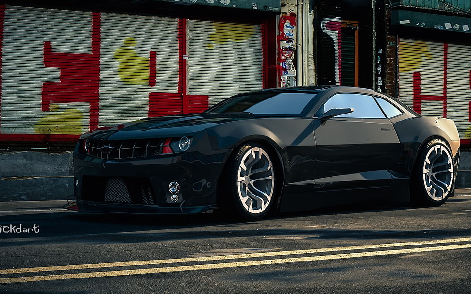 black Chevrolet coupe, Chevrolet Camaro HD wallpaper