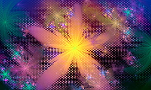 pink and multicolored flower 3D wallpaper