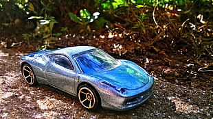 blue and black car toy, vehicle, car, Ferrari, 458 italia