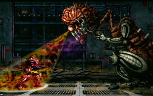 monster digital wallpape, Metroid, Samus Aran, video games, artwork