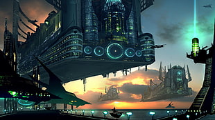 PC game HD wallpaper, futuristic, spaceship, fantasy art