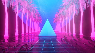 abstract, pyramid, Retro style, reflection HD wallpaper