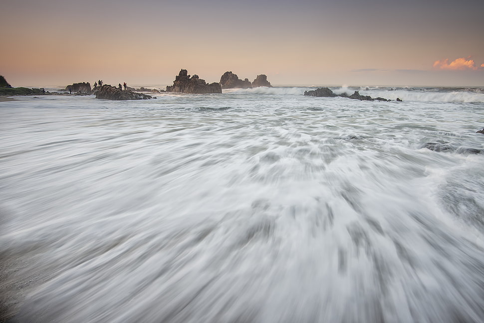 White Sea Wave Foam HD wallpaper