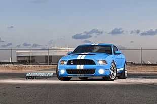blue Ford Mustang, car, blue cars