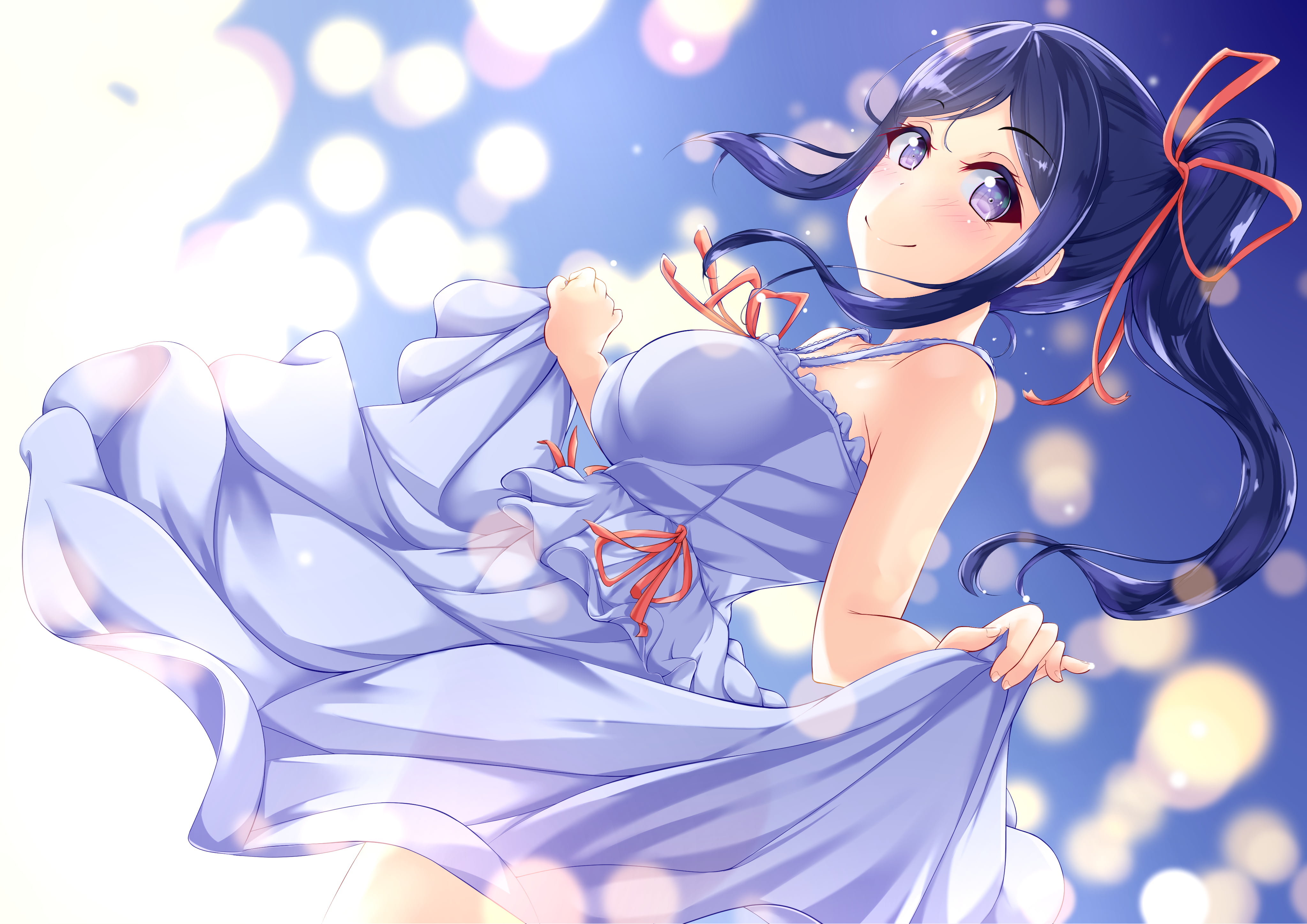 blue haired female anime character, Love Live!, Love Live! Sunshine, blue eyes, blue hair