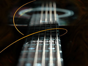 black and brown acoustic guitar HD wallpaper