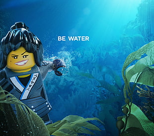 underwater photo with Be Water text overlay