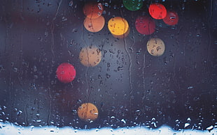 water droplets, rain, water on glass HD wallpaper