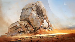 Star Wars AT AT digital wallpaper