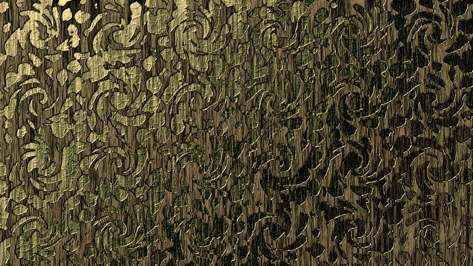brown and black floral textile, pattern, texture HD wallpaper