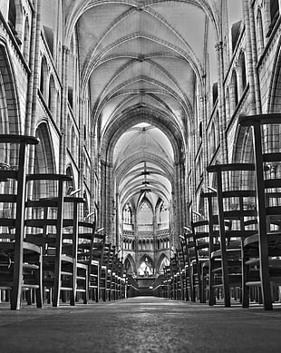 grayscale photography of Notre Dame interior, st pol