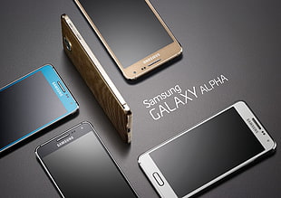 five Samsung Galaxy Alpha smartphones