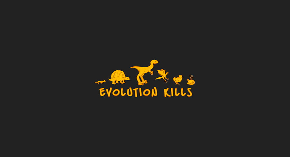 Evolution Kills poster, dinosaurs, evolution HD wallpaper