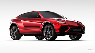 red SUV, Lamborghini Urus, concept cars, red cars, car