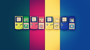 assorted-color Nintendo Game Boy Color consoles HD wallpaper