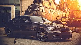 gray BMW sedan