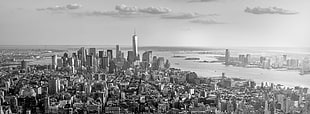 black and white scale building scenery, manhattan HD wallpaper